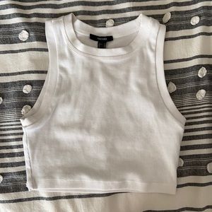 Ribbed Cropped Tank Top in White from Forever 21.